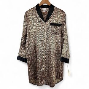Leopard Print Satin robe